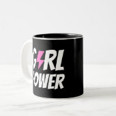 Girl Power Tweekleurige Koffiemok (Voorkant links)