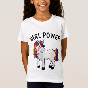GIRL POWER UNICORN Dames Girls T-Shirts