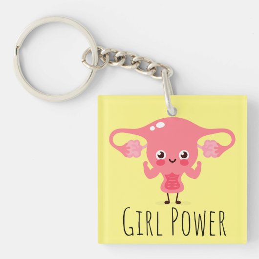 Girl Power / Uterus Puns / Uterus Jokes Sleutelhanger (voorkant)
