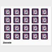 Girl Power Vierkante Sticker (Vel)