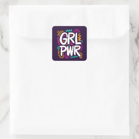 Girl Power Vierkante Sticker (Tas)