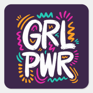 Girl Power Vierkante Sticker