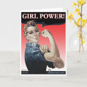 Girl Power Wenskaart Kaart (Gele Bloem)