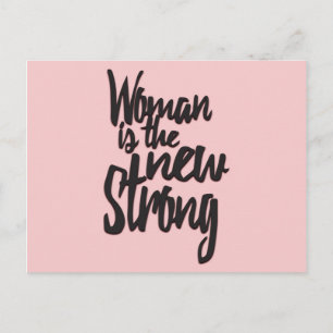 Girl Power Woman is de Nieuwe Sterk in Roze Zwart Briefkaart