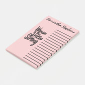 Girl Power Woman is de Nieuwe Sterk in Roze Zwart Post-it® Notes (Schuin)