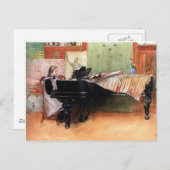 Girl Pplay Piano Briefkaart (Voorkant / Achterkant)