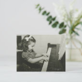 Girl Pplay Piano Briefkaart (Staand voorkant)