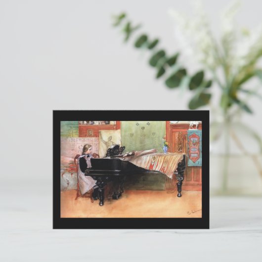 Girl Pplay Piano Briefkaart (Staand voorkant)