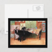 Girl Pplay Piano Briefkaart (Voorkant / Achterkant)