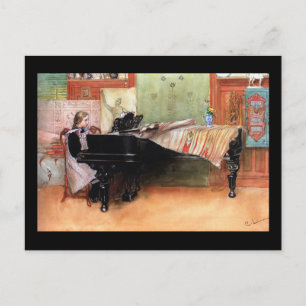 Girl Pplay Piano Briefkaart