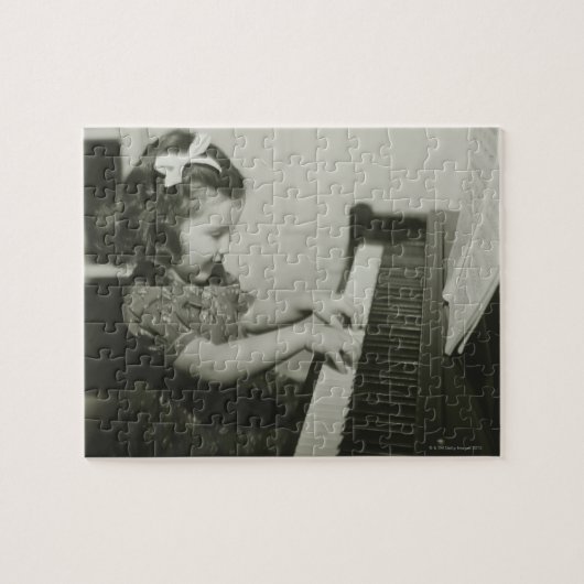 Girl Pplay Piano Legpuzzel (Horizontaal)