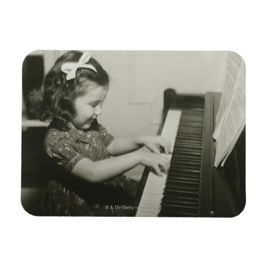 Girl Pplay Piano Magneet (Horizontaal)