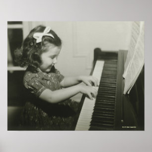 Girl Pplay Piano Poster