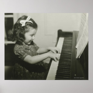 Girl Pplay Piano Poster