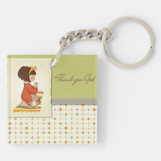 Girl Praying Sleutelhanger (Achterkant)