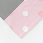 Girl Princess Nursery Personalized Pink Polka Dots Fleece Deken (Hoek)