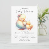 Girl Printable Duck Baby shower Kaart (Staand voorkant)