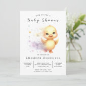 Girl Printable Duck Baby shower Kaart (Staand voorkant)