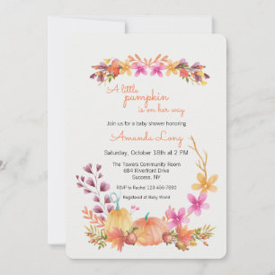 Girl Pumpkin Baby shower Kaart