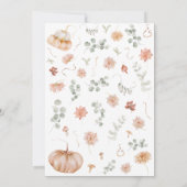 Girl Pumpkin Baby shower Kaart (Achterkant)