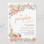 Girl Pumpkin Baby shower Kaart (Voorkant / Achterkant)