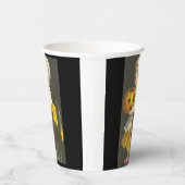 Girl Pumpkin Black Cat  Halloween Papieren Bekers (Rechts)