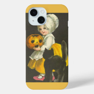 Girl Pumpkin Cat  Halloween iPhone 15 Case