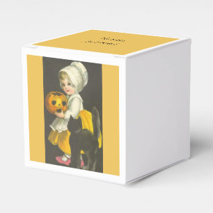 Girl Pumpkin Cat Halloween Party Favor Box Bedankdoosjes