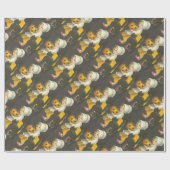 Girl Pumpkin Cat  Halloween Wrapping Paper Cadeaupapier (Vlak)