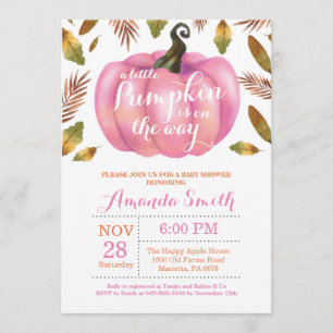 Girl Pumpkin Herfst Baby shower Kaart