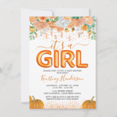 Girl Pumpkin Herfst Baby shower Kaart (Voorkant)