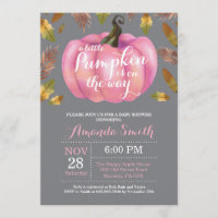 Girl Pumpkin Herfst Baby shower Pink en Gary