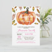 Girl Pumpkin Herfst Baby shower Uitnodiging (Staand voorkant)
