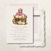 Girl Pumpkin Herfst Beer Baby shower Kaart