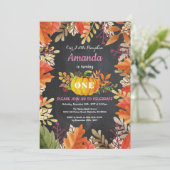 Girl Pumpkin Herfst Birthday Uitnodiging (Staand voorkant)