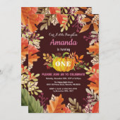 Girl Pumpkin Herfst Birthday Uitnodiging (Voorkant / Achterkant)