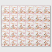 Girl Pumpkin Patch Bows Verjaardagsfeest Cadeaupapier (Vlak)