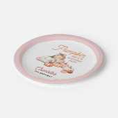 Girl Pumpkin Patch Bows Verjaardagsfeest Papieren Bordje (Gekanteld)