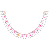 Girl Pumpkin Patch Tractor Pink Happy Birthday Vlaggetjes (Alle)