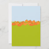 Girl Pumpkin Picking Birthday Party Kaart (Achterkant)