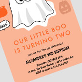 Girl Pumpkin Sinaasappel Ghost Halloween 2e verjaa Kaart