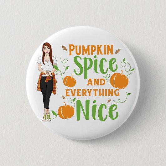 Girl Pumpkin Spice Button (Voorkant)