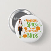 Girl Pumpkin Spice Button (Voorkant /achterkant)