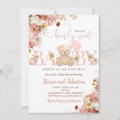 Girl Pumpkin Teddy Bear Floral Herfst Baby shower Kaart (Voorkant)