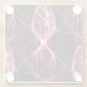 Girl Punk Rock Pink Energy Waves Glazen Onderzetter (Achterkant)