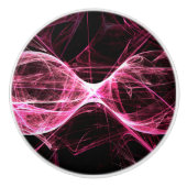 Girl Punk Rock Roze Energy Waves Keramische Knop (Voorkant)
