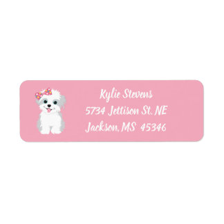 Girl Puppy Birthday Etiket