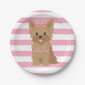 Girl Puppy Birthday Party II Papieren Bordje (Voorkant)