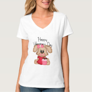 Girl Puppy Dog Happy Valentijnsdag t-shirt