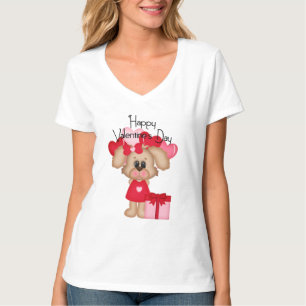 Girl Puppy Dog Happy Valentijnsdag t-shirt 3
